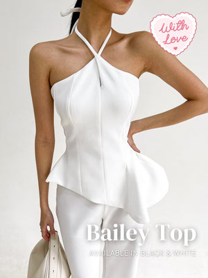 With Love The Brand | BAILEY TOP | Atasan Wanita | Halter Top | Atasan Halter | Peplum Top | Tank Top Wanita